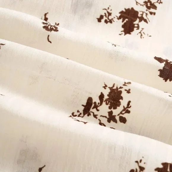 Tan Casual Men's Floral Print Shirt - Picture 7 of 7